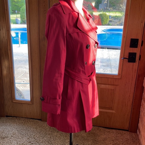 DKNY Maroon Women’s Double Breasted Trench Coat - Picture 2 of 12